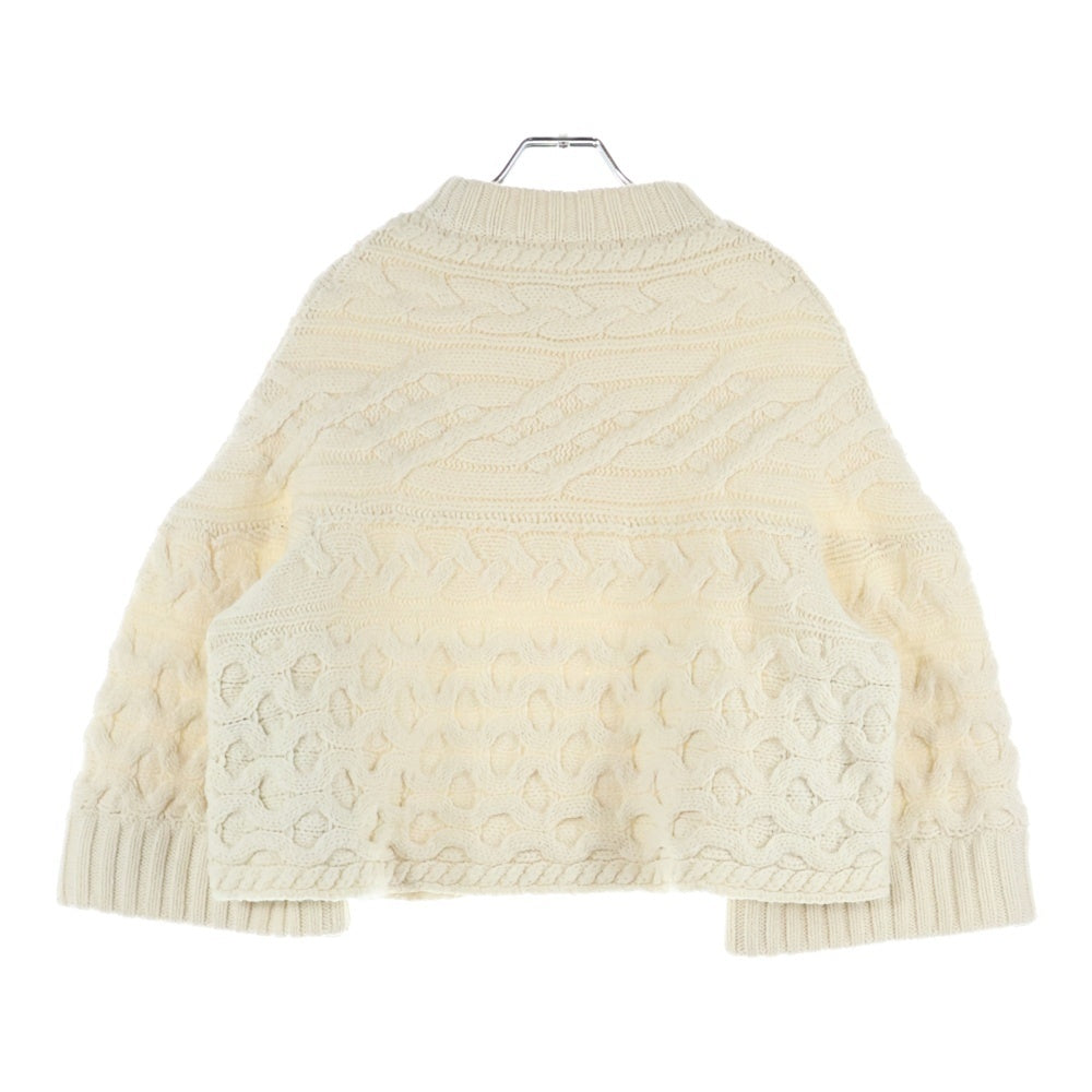 Sacai(サカイ) 22AW モックネックケーブルニット セーター 22-06288 ホワイト