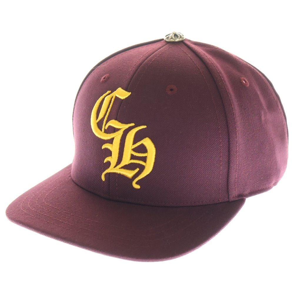 CHROME HEARTS(クロムハーツ) CH HAT CH刺繍ベースボールキャップ ボルドー/イエロー