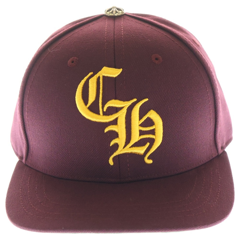 CHROME HEARTS(クロムハーツ) CH HAT CH刺繍ベースボールキャップ ボルドー/イエロー