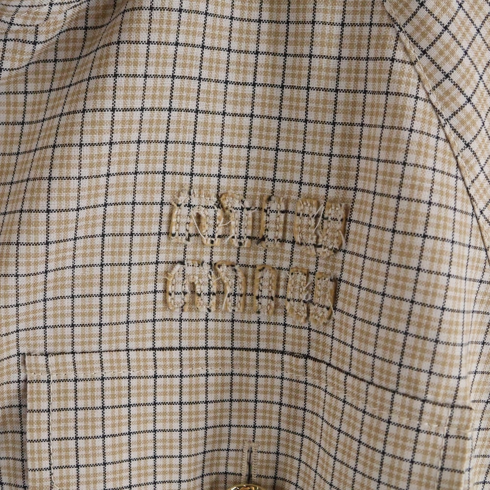 miumiu(ミュウミュウ) 23AW Checked Blouson Jacket チェック バージンウール ブルゾンジャケット ML943 S232 14Q8 ベージュ