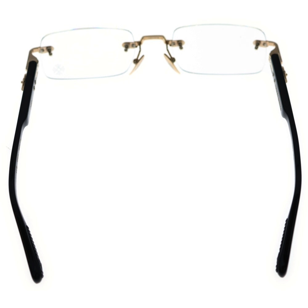 CHROME HEARTS(クロムハーツ) DEEP 1 ディープ1 フローラルクロステンプル リムレス サングラス メガネ 眼鏡 ブラック/ゴールド 54□21ー146