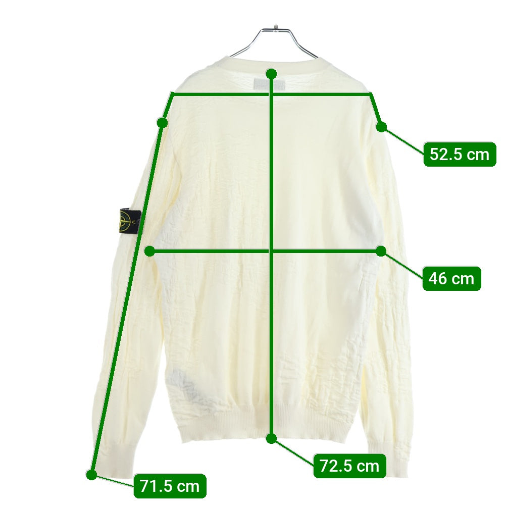 stoneアイボリー ラグランスリーブ ニット STONE ISLAND(ストーンアイランド) 23SS クルーネック セーター ニット