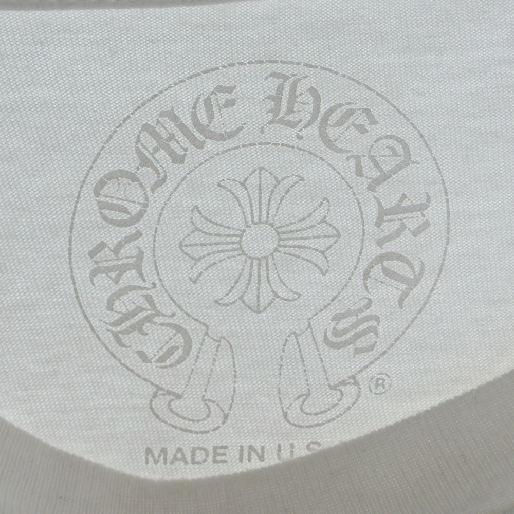 CHROME HEARTS(クロムハーツ) Back Horseshoe L/S バックホースシュー 袖フローラルプリント ロングスリーブカットソー 長袖Tシャツ ホワイト