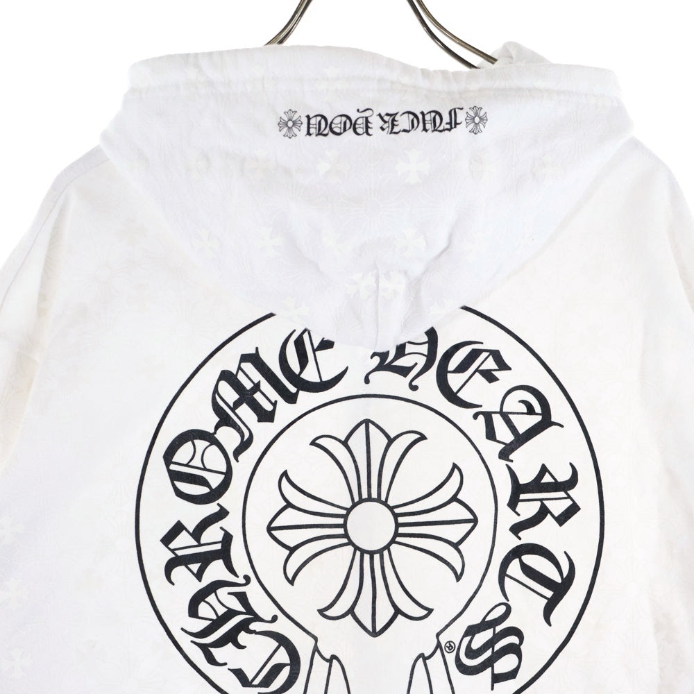 CHROME HEARTS(クロムハーツ) CHプラス総柄バックホースシュープリントジップアップパーカー フーディー ホワイト