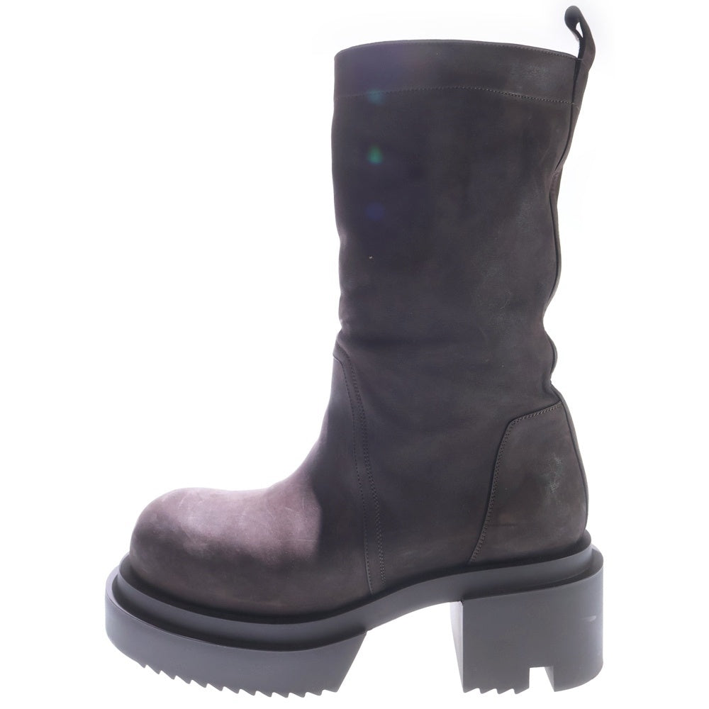 Rick Owens(リックオウエンス) Concordians Calf Pull On Bogun Boot RU02E1838 LWN バイカー コンバット ブーツ ブラウン