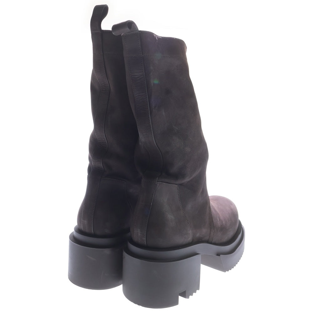 Rick Owens(リックオウエンス) Concordians Calf Pull On Bogun Boot RU02E1838 LWN バイカー コンバット ブーツ ブラウン