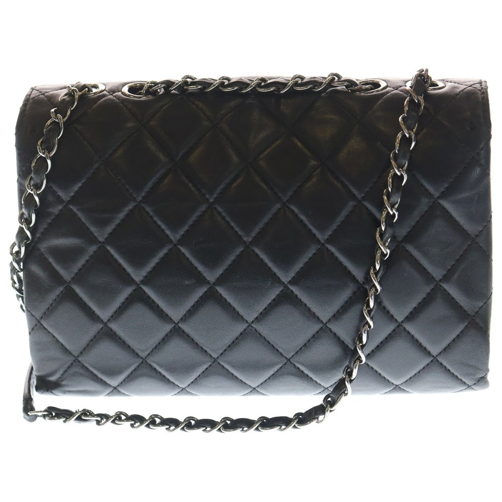 CHANEL(シャネル) 14年製 マトラッセ25 ラムスキン シルバー金具 ショルダーバッグ ブラック/シルバー レディース