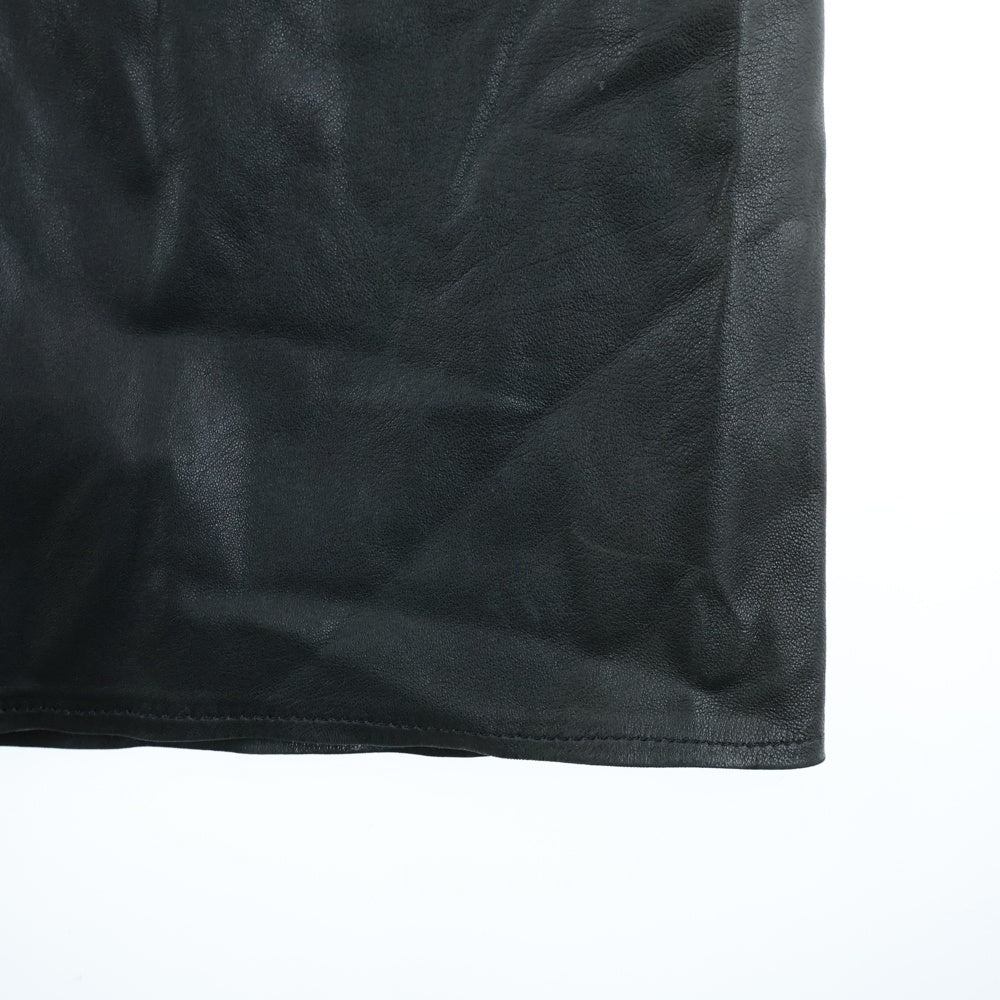 CHROME HEARTS(クロムハーツ) クロスボールボタン レザーロングコート ジャケット ブラック