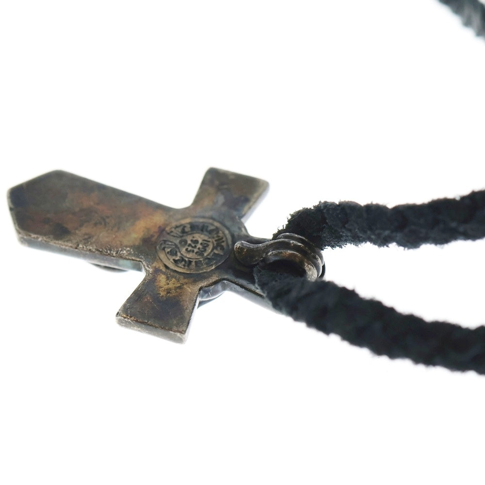 CHROME HEARTS(クロムハーツ) VULCAN CROSS LG LB ラージバルカンクロス Wレザーブレイド ネックレス シルバー