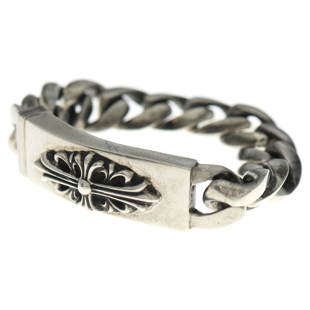 CHROME HEARTS(クロムハーツ) ID FLORAL CRS フローラルクロスIDクラシックリンク クリップ ブレスレット シルバー 11LINK BCA163