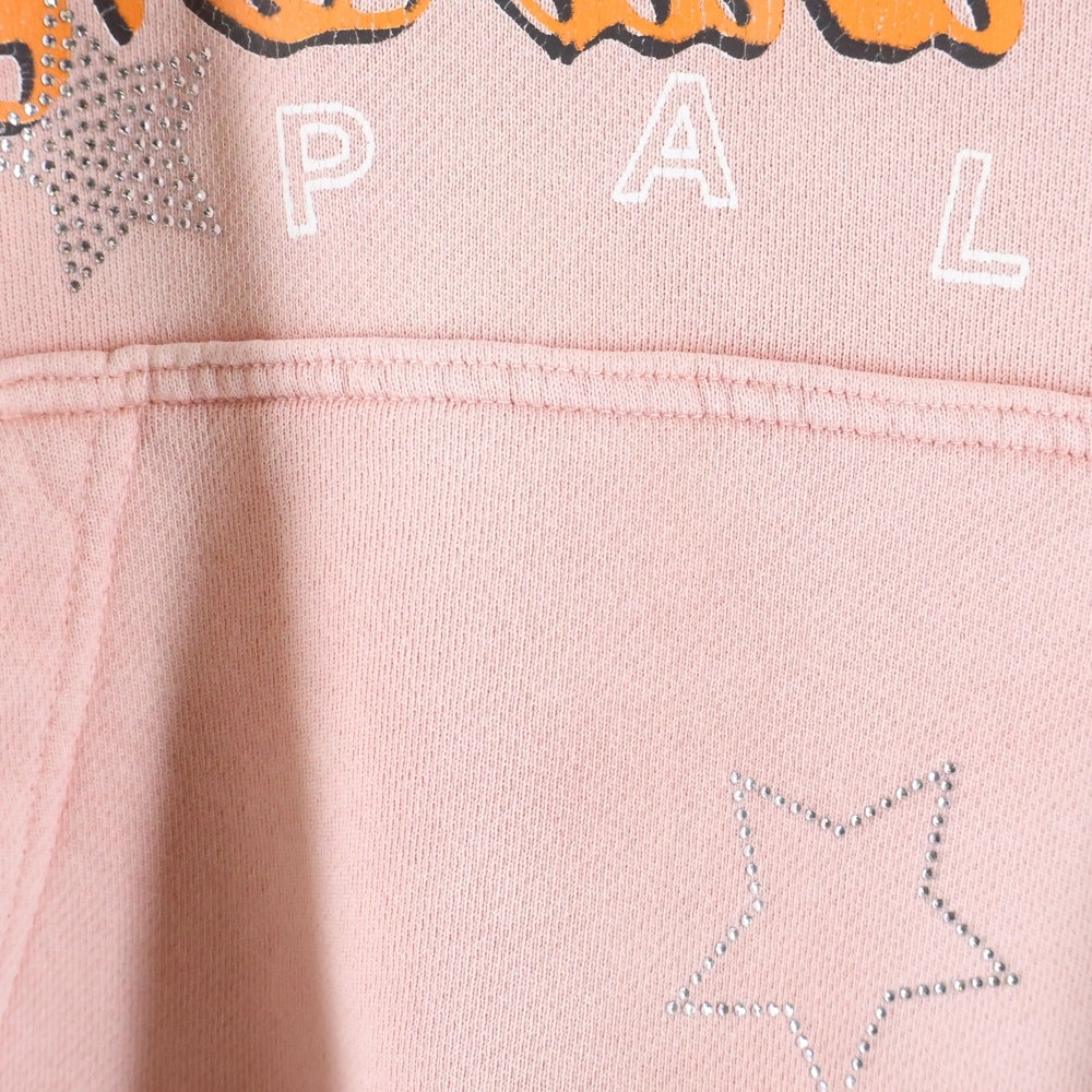 Paly Hollywood(パリーハリウッド) 25AW ヒューマンプリントビジュー装飾プルパーカー フーディー ピンク