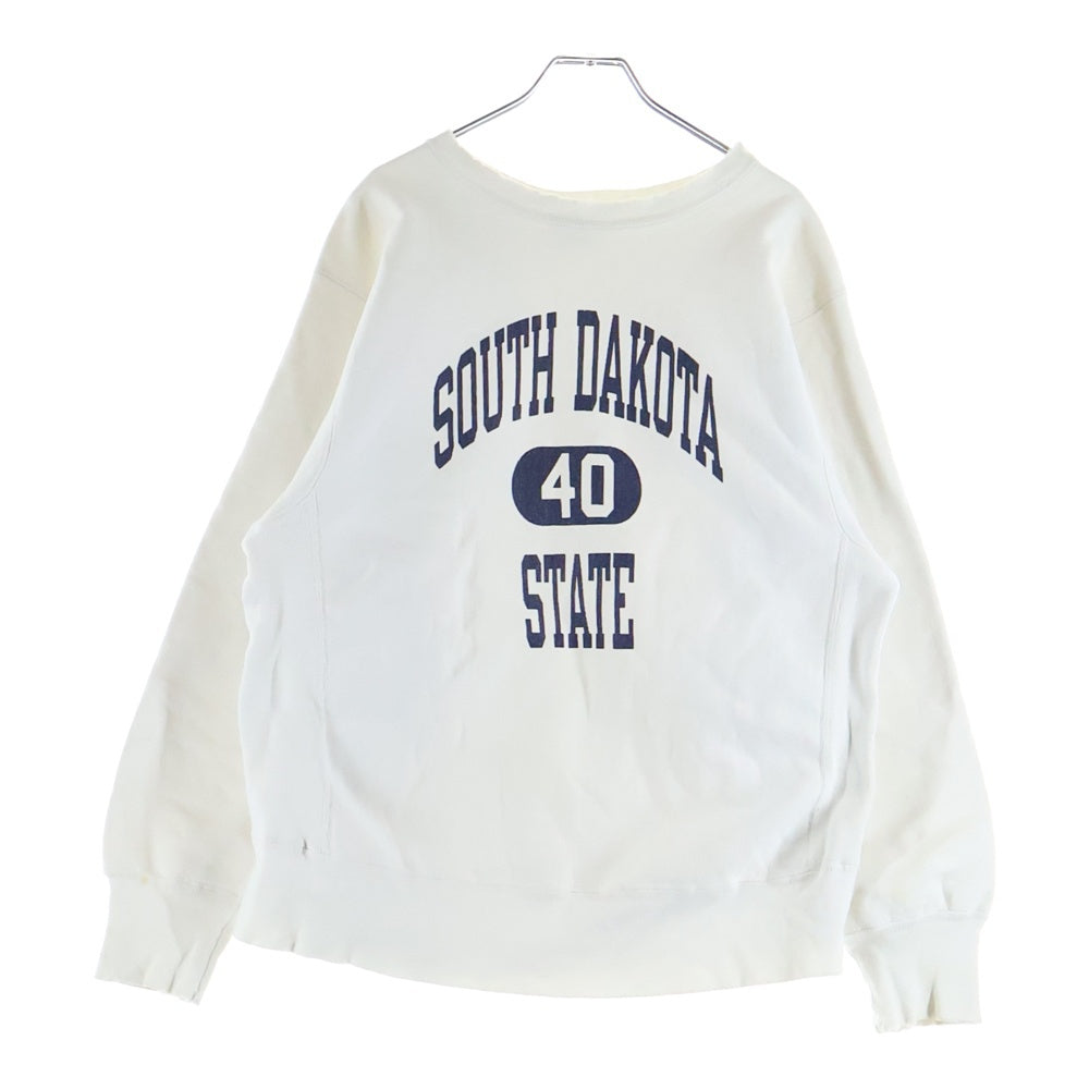 CHAMPION(チャンピオン) 80s REVERSE WEAVE USA製 3段プリント 染み込み スウェット トレーナー ホワイト