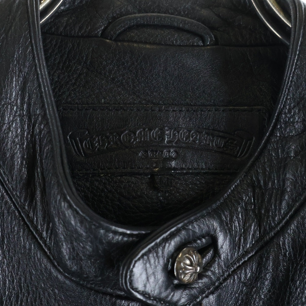 CHROME HEARTS(クロムハーツ) RACING2 レーシング2 ダガージップシングルライダースレザージャケット ブラック