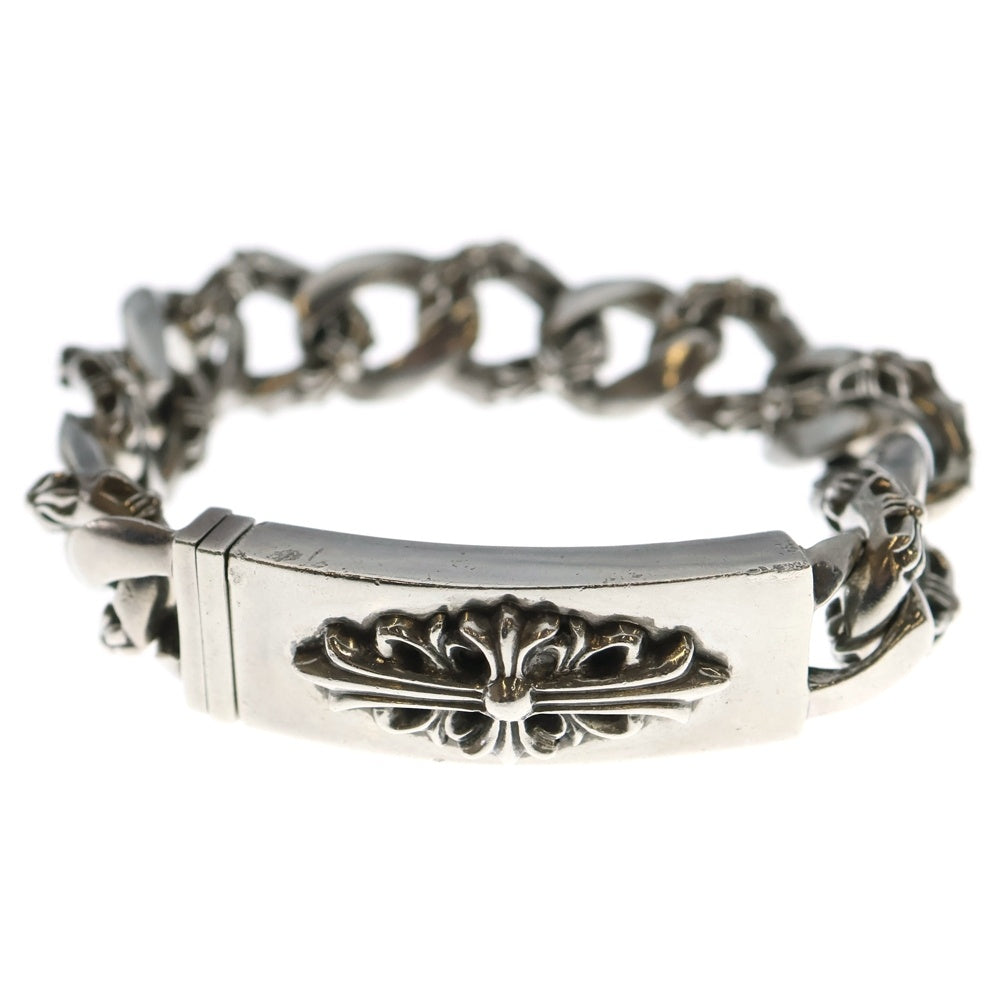CHROME HEARTS(クロムハーツ) ID FLORAL CRS フローラルクロスIDファンシーリンク ブレスレット 13LINK シルバー BCA166