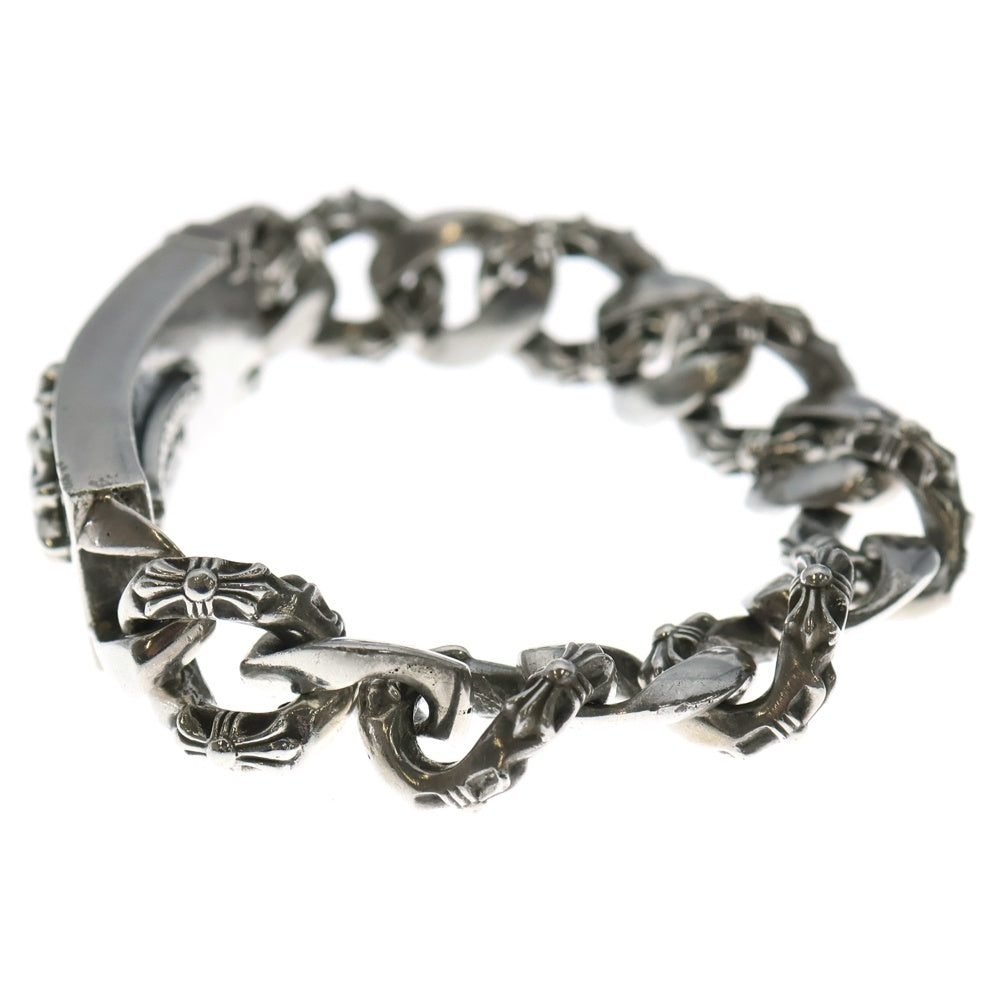 CHROME HEARTS(クロムハーツ) ID FLORAL CRS フローラルクロスIDファンシーリンク ブレスレット 13LINK シルバー BCA166