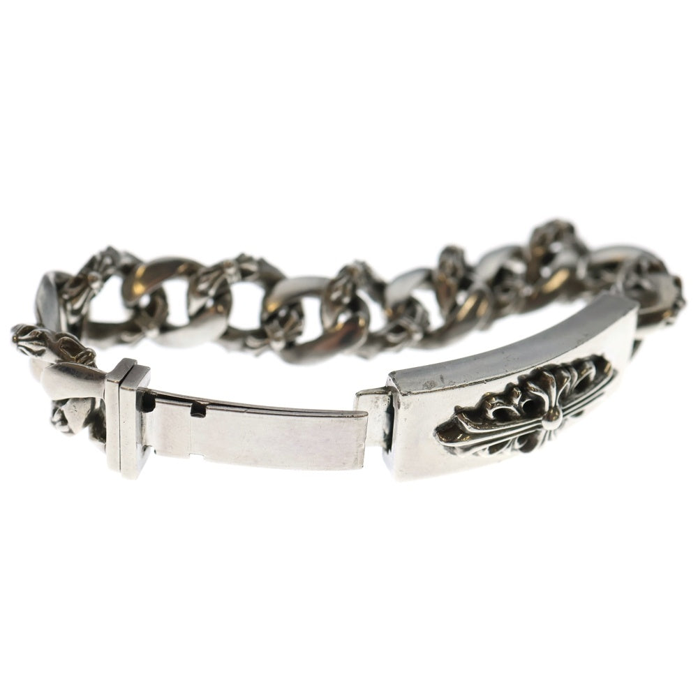 CHROME HEARTS(クロムハーツ) ID FLORAL CRS フローラルクロスIDファンシーリンク ブレスレット 13LINK シルバー BCA166