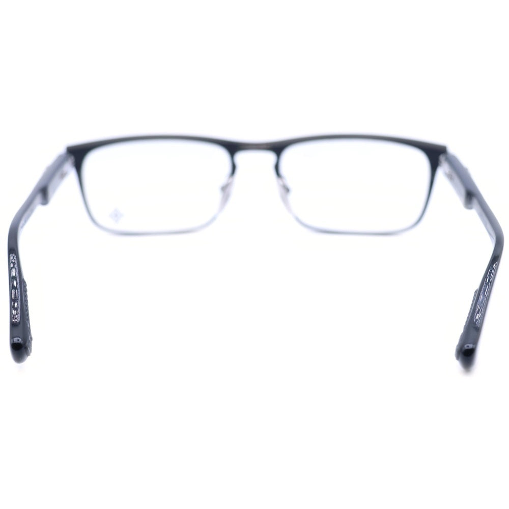 CHROME HEARTS(クロムハーツ) YOU'RE LATE フローラルクロステンプルスクエアサングラス アイウェア メガネ 眼鏡 ブラック/シルバー 56□18-146