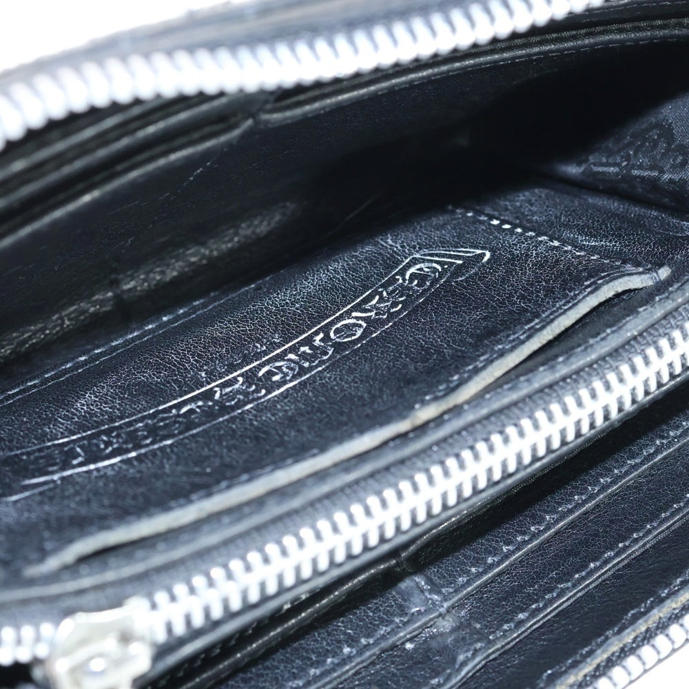 CHROME HEARTS(クロムハーツ) REC F ZIP QUILTED セメタリークロスキルティングレザーウォレット財布 ブラック
