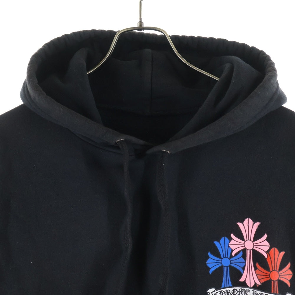 CHROME HEARTS(クロムハーツ) MLTCOL CEM CRS HD PLVR マルチカラーセメタリークロスプリントプルオーバーパーカー フーディ ブラック
