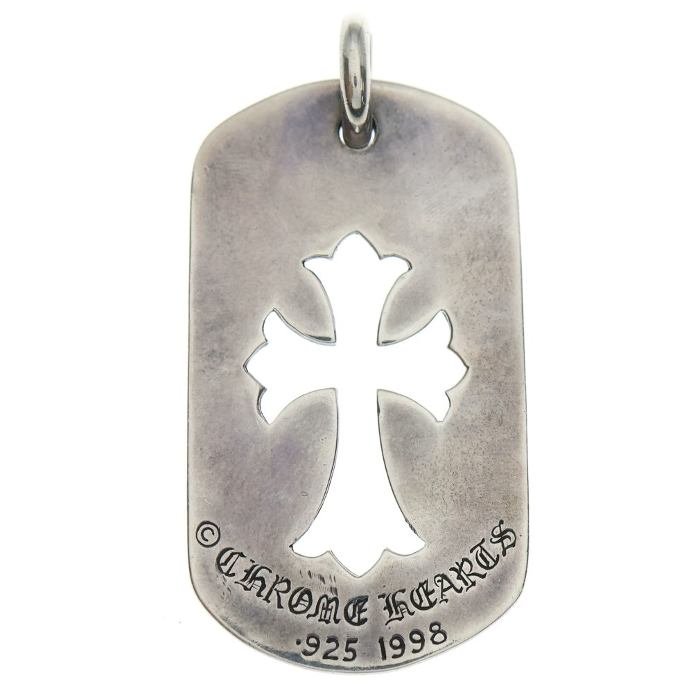 CHROME HEARTS(クロムハーツ) OLD D TAG LRG CO CRS オールド カットアウトクロス オールドラージドッグ タグネックレストップ