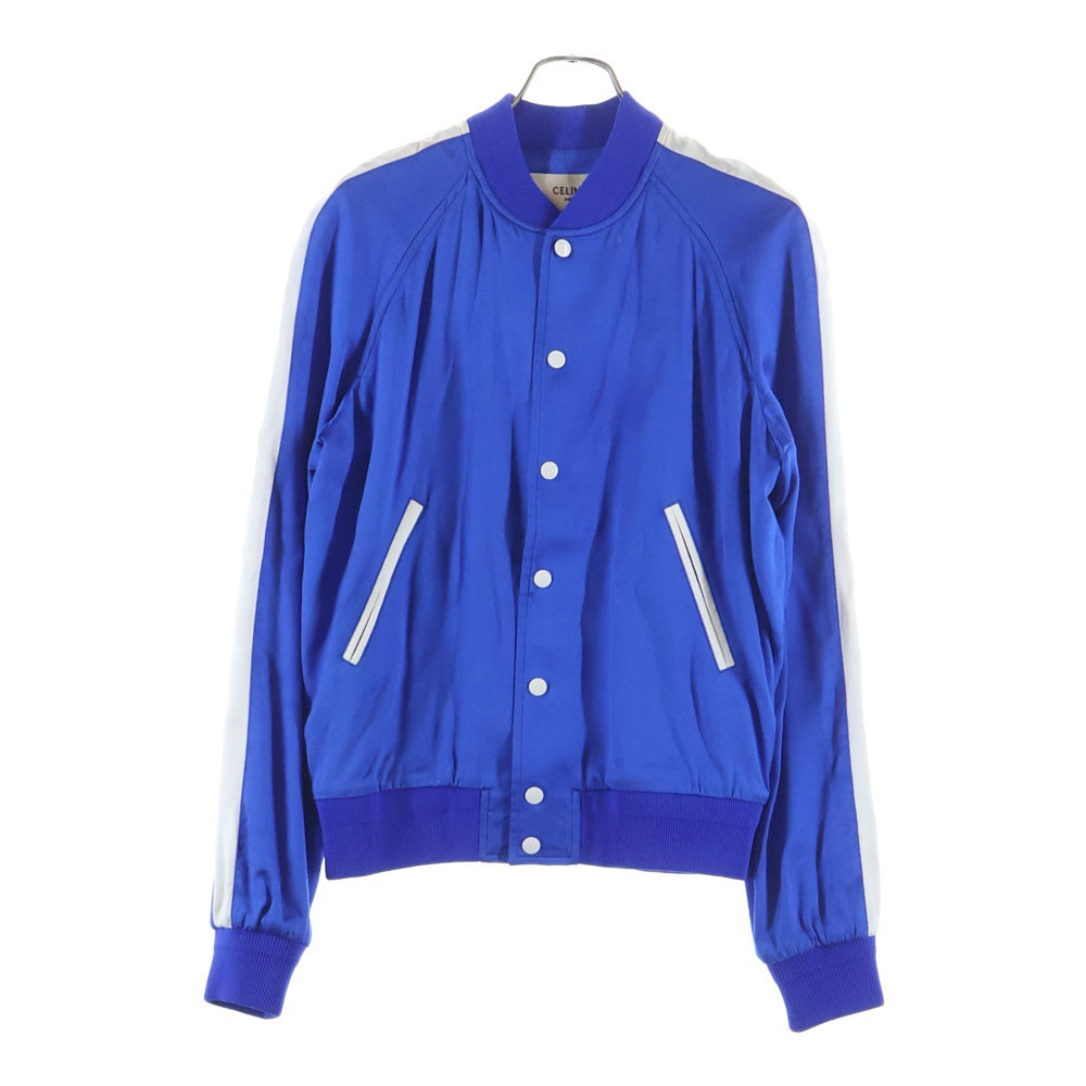 CELINE(セリーヌ) EMBROIDERED TEDDY 2V885164I ロゴ刺繍 サテン テディジャケット ブルー