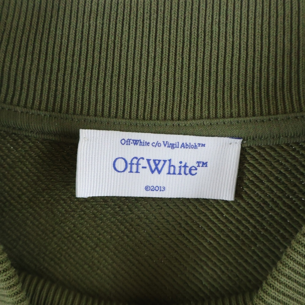 OFF-WHITE(オフホワイト) Logo Printed Crewneck Sweatshirt OMBA054S25FLE004 スウェット トレーナー カーキ