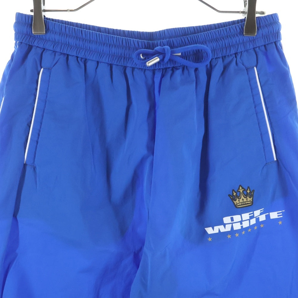 OFF-WHITE(オフホワイト) ロゴプリントドローストリングトラウザー パンツ ブルー OMCJ03DF25FAB002