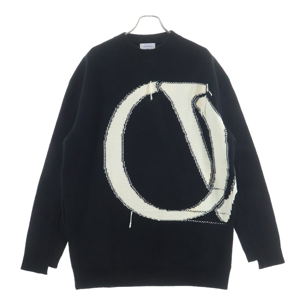 OFF-WHITE(オフホワイト) Sweater OMHE190C99KNI001 ロゴ 長袖ニット セーター ブラック