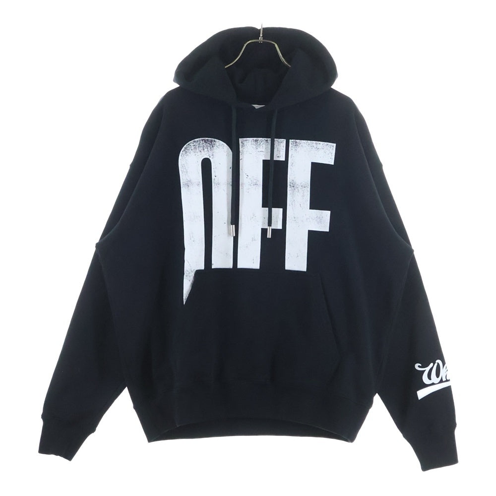 OFF-WHITE(オフホワイト) Big Off Diagonal Skate Hoodie OMBB085F25FLE00Q ロゴプリントプルオーバーパーカー フーディーブラック