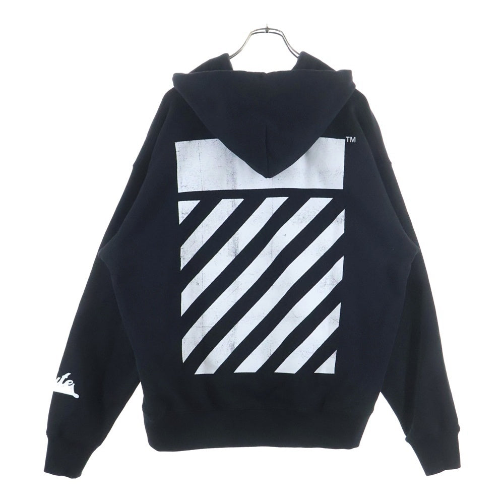 OFF-WHITE(オフホワイト) Big Off Diagonal Skate Hoodie OMBB085F25FLE00Q ロゴプリントプルオーバーパーカー フーディーブラック