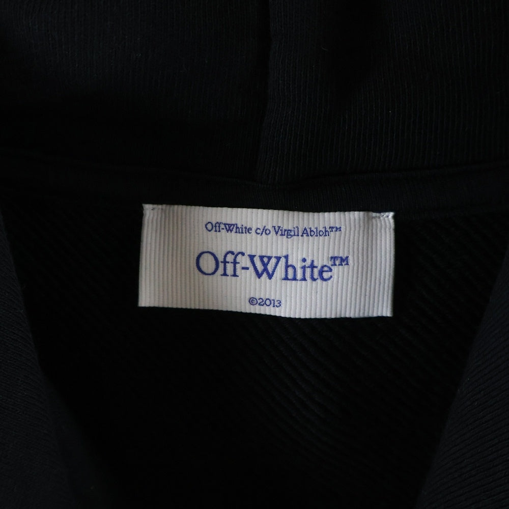 OFF-WHITE(オフホワイト) Big Off Diagonal Skate Hoodie OMBB085F25FLE00Q ロゴプリントプルオーバーパーカー フーディーブラック