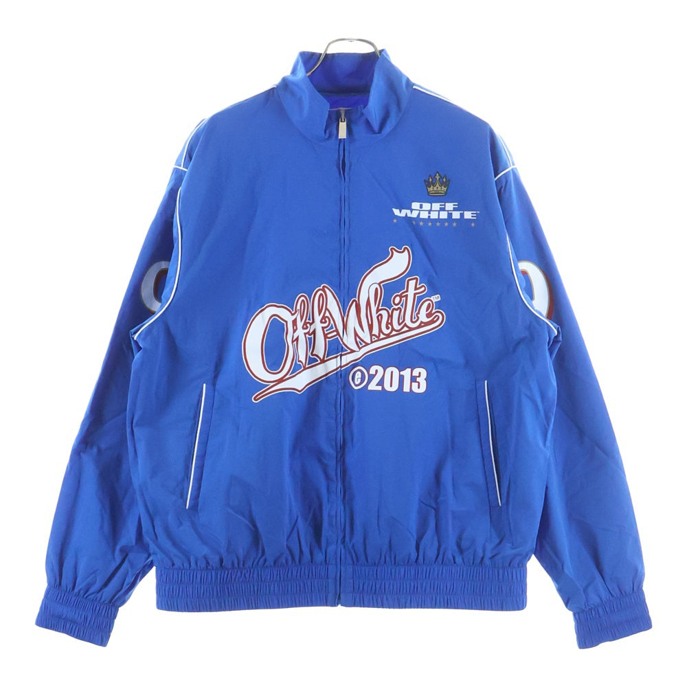 OFF-WHITE(オフホワイト) TYPE LOGO NYL TRACKTOP JACKETS OMBD05EF25FAB002 ロゴジップジャケット ブルー