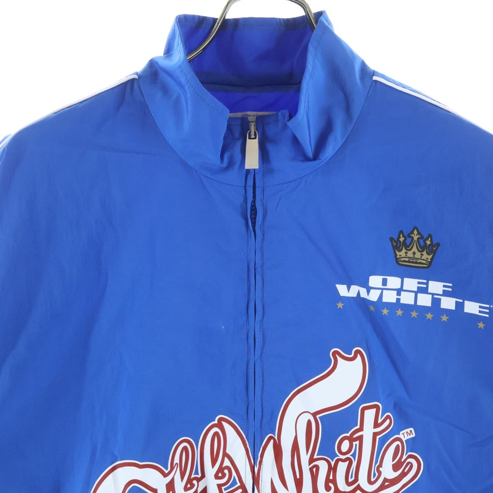 OFF-WHITE(オフホワイト) TYPE LOGO NYL TRACKTOP JACKETS OMBD05EF25FAB002 ロゴジップジャケット ブルー