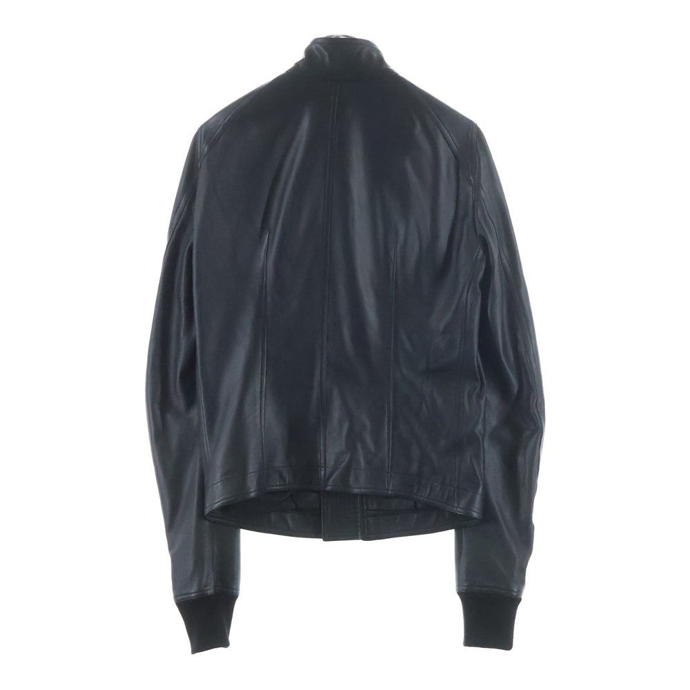 Rick Owens(リックオウエンス) Intarsia Leather Jacket RU01B1761-LLP ジップ レザージャケット ブラック