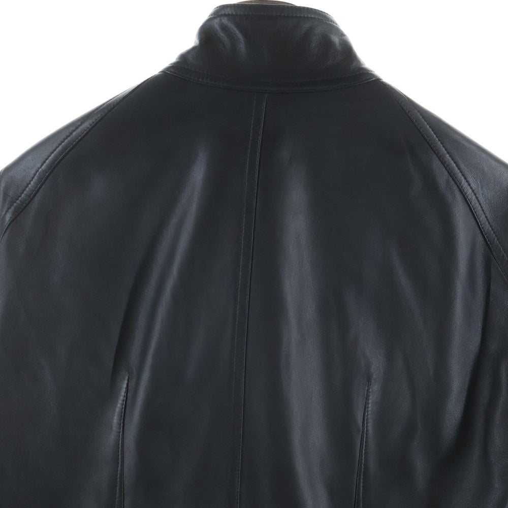 Rick Owens(リックオウエンス) Intarsia Leather Jacket RU01B1761-LLP ジップ レザージャケット ブラック