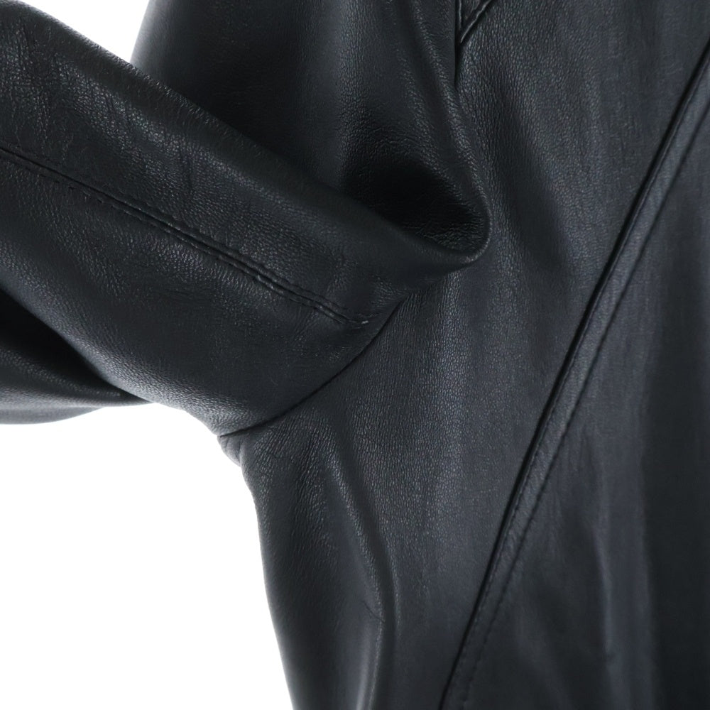 Rick Owens(リックオウエンス) Intarsia Leather Jacket RU01B1761-LLP ジップ レザージャケット ブラック