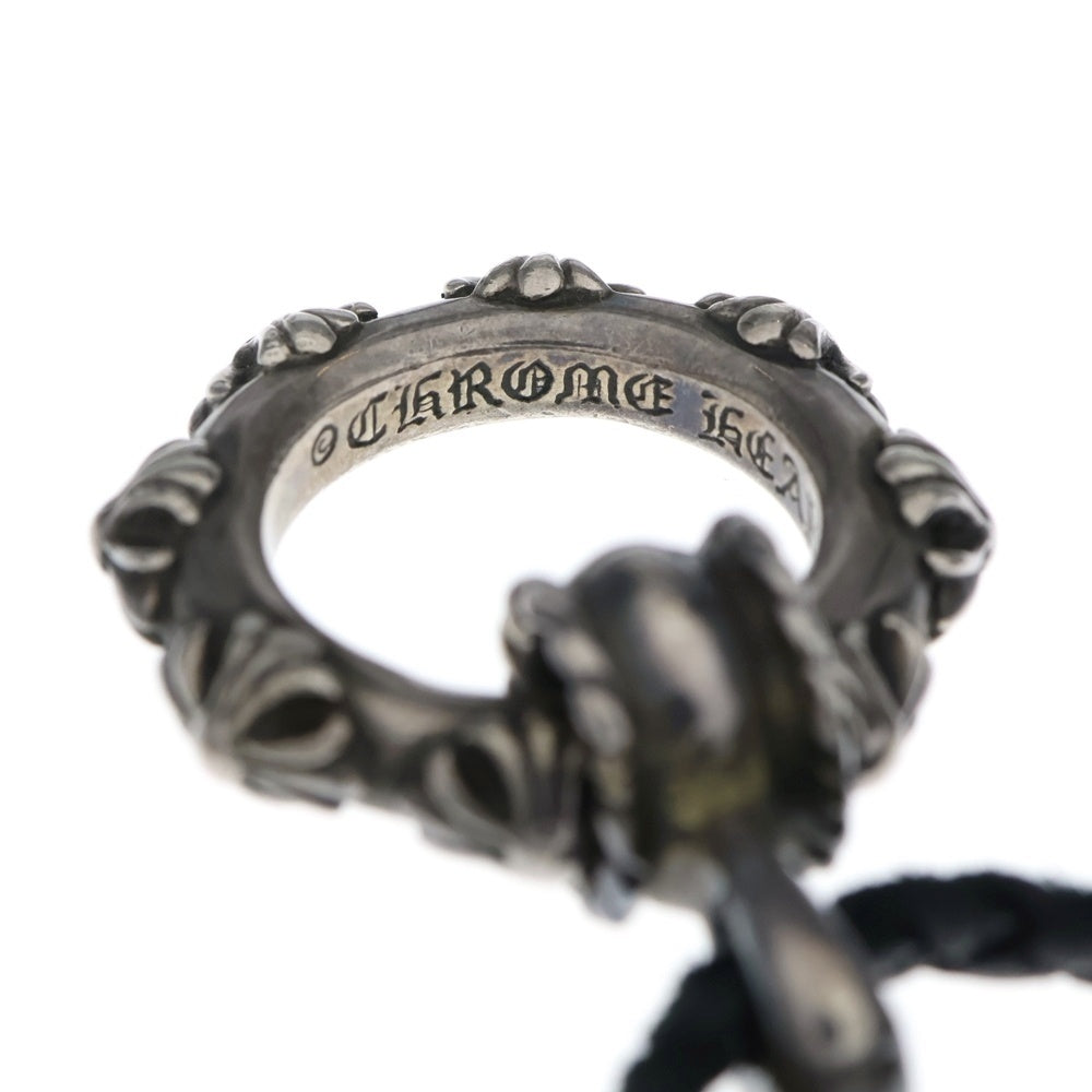 CHROME HEARTS(クロムハーツ) EWLP CROSS BAND アイウェアループ クロスバンド WITH レザーブレード ネックレストップ シルバー/ブラック