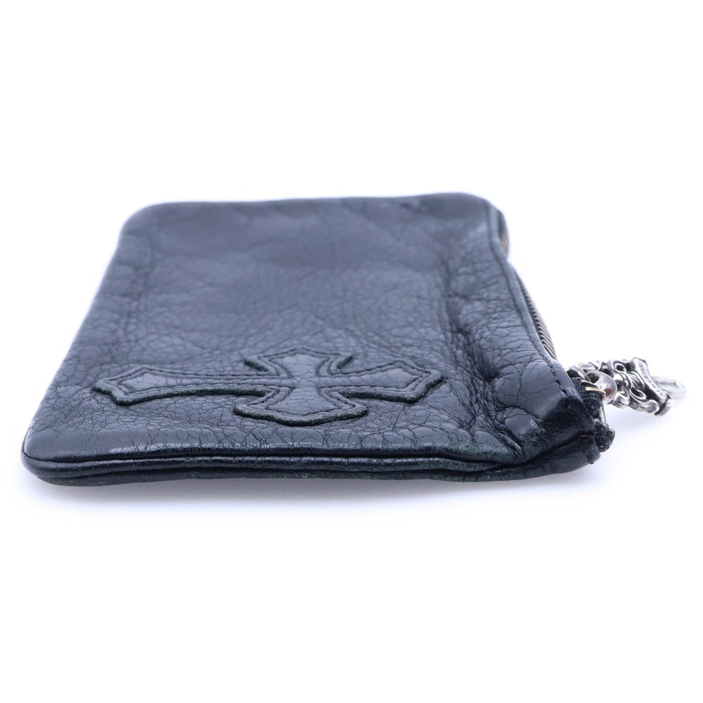 CHROME HEARTS(クロムハーツ) ZPR CHNG PURSE CRS チェンジパース クロスパッチ レザー コインケース ブラック