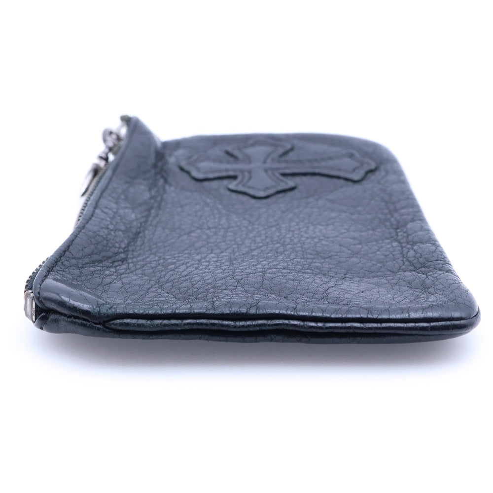 CHROME HEARTS(クロムハーツ) ZPR CHNG PURSE CRS チェンジパース クロスパッチ レザー コインケース ブラック