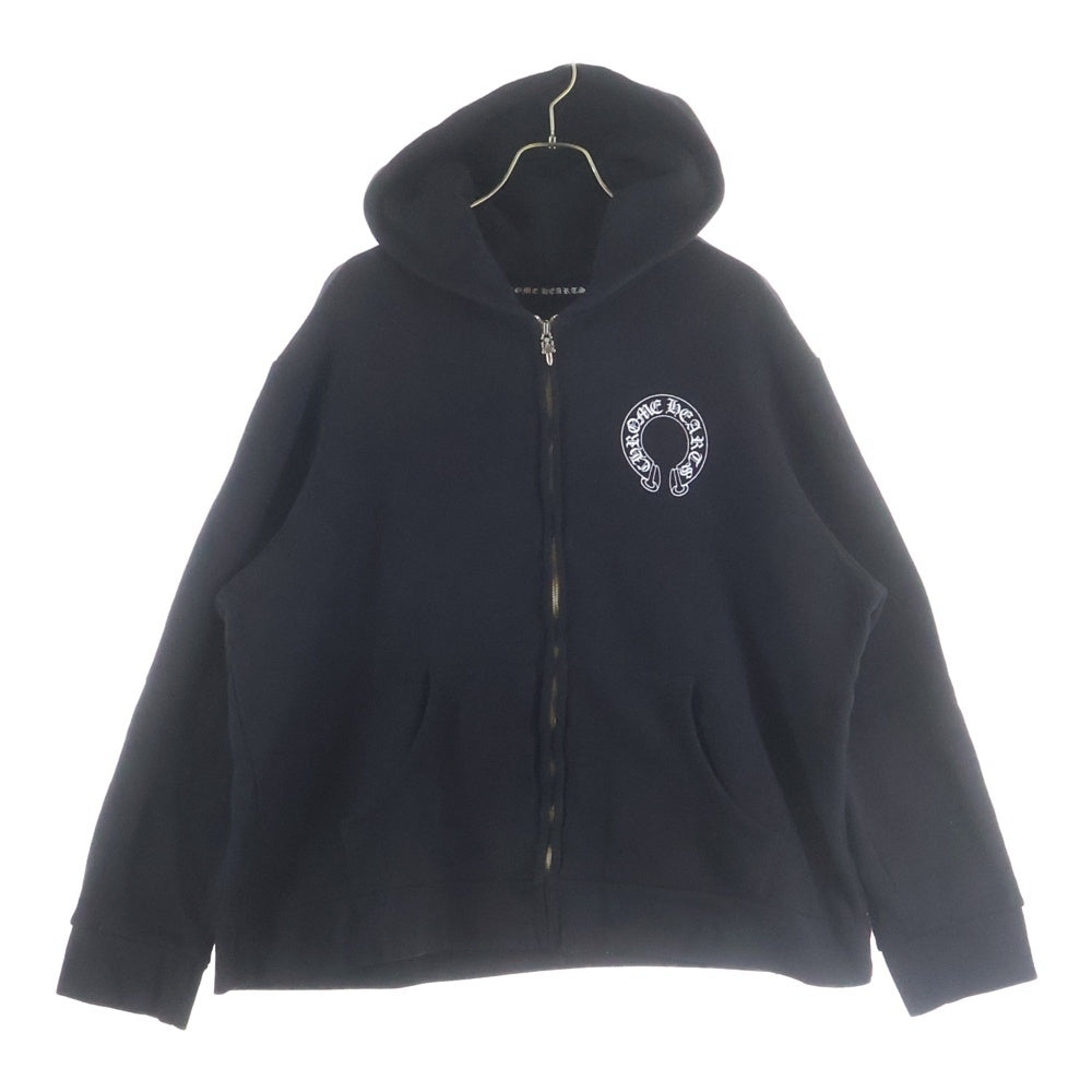 CHROME HEARTS(クロムハーツ) SWTSHRT HD ZIP ダガージップ バックアーチロゴ アームロゴ ジップパーカー ブラック B