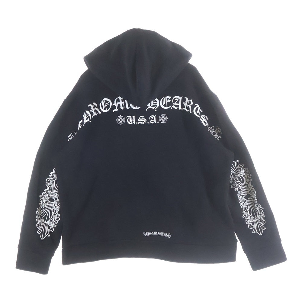 CHROME HEARTS(クロムハーツ) SWTSHRT HD ZIP ダガージップ バックアーチロゴ アームロゴ ジップパーカー ブラック B