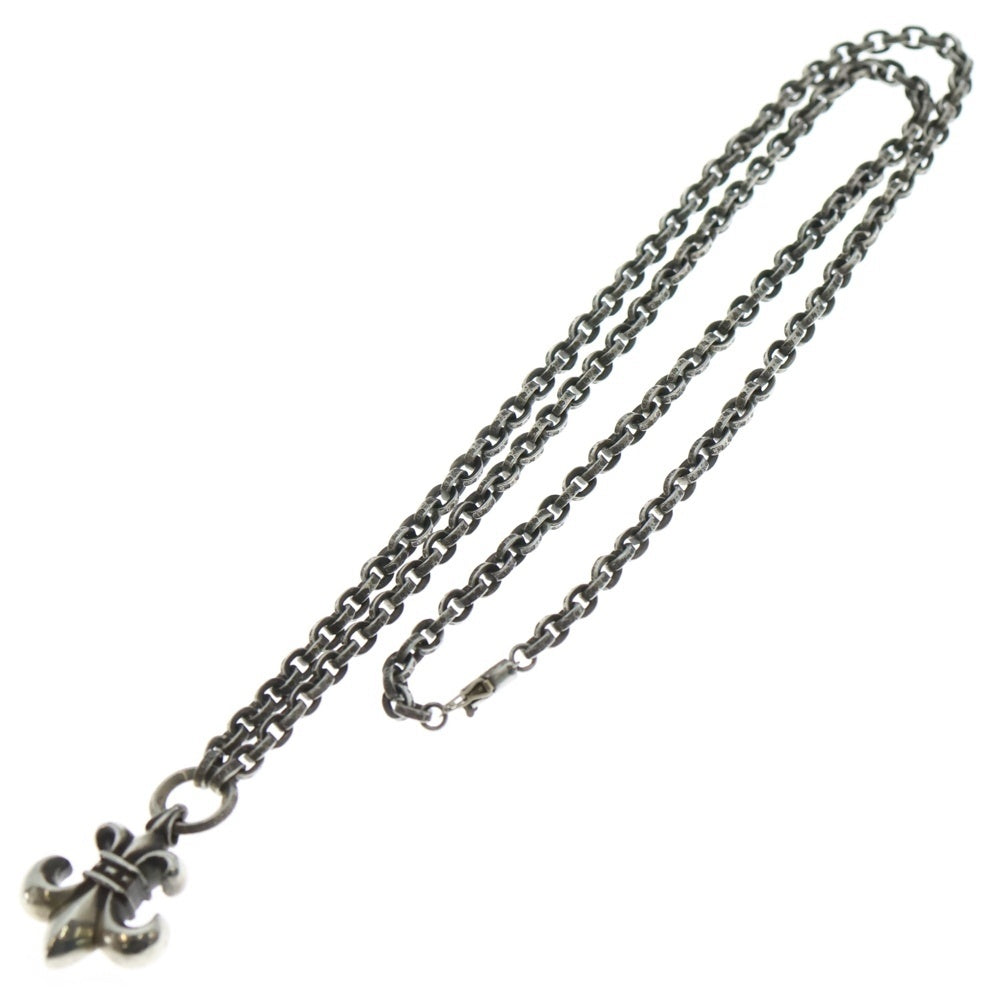 CHROME HEARTS(クロムハーツ) PAPER CHAIN NECKLACE BS FLEUR クロムハーツ BS フレア ペンダント ペーパーチェーン ネックレス シルバー