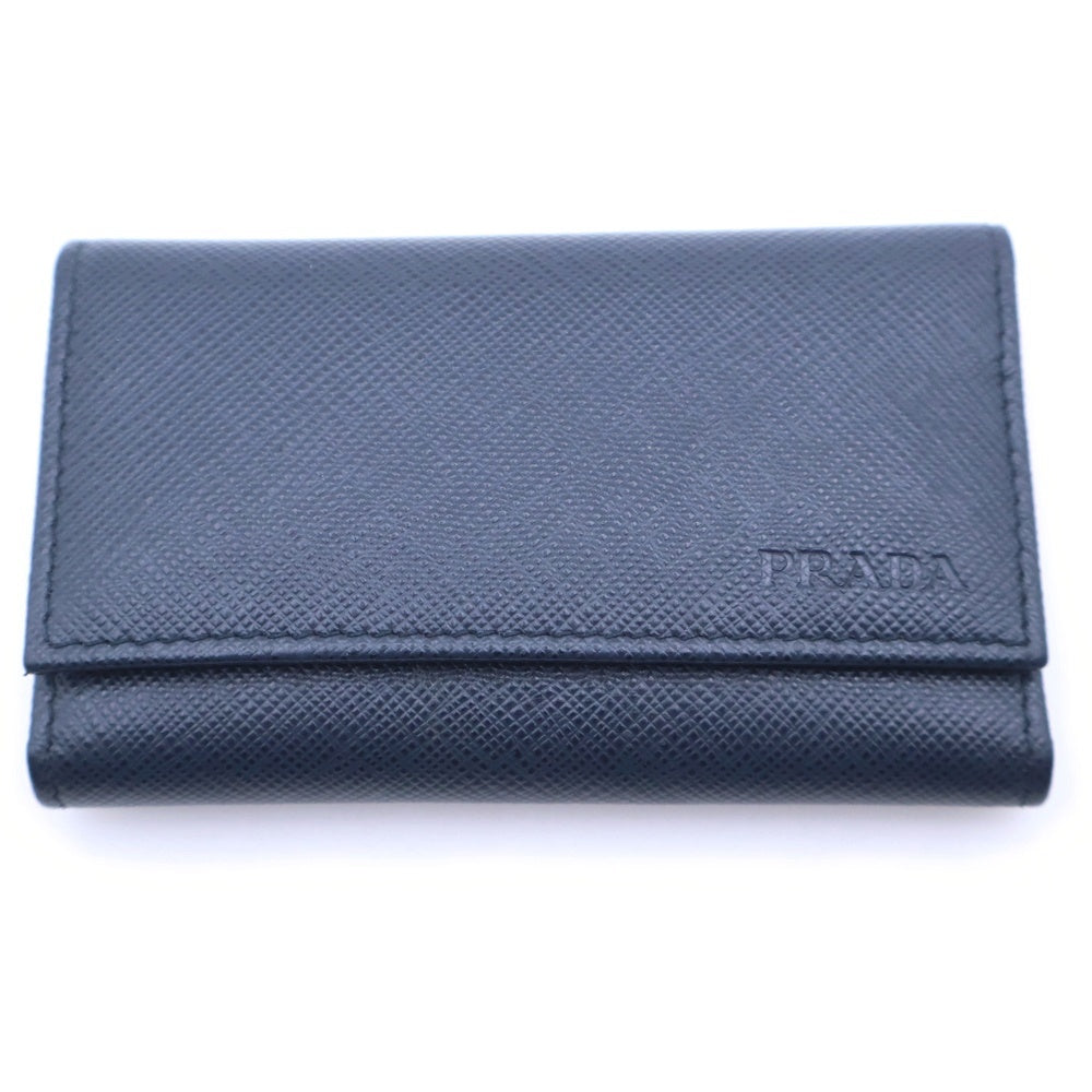 PRADA(プラダ) サフィアーノ レザー キーケース キーリング ネイビー