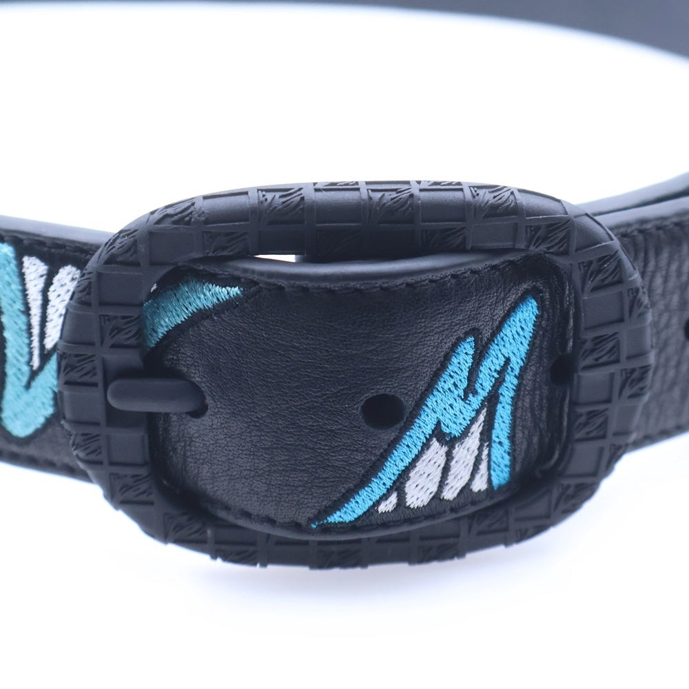 ANTI PROMO(アンチプロモ) ×Matty Boy チョンパー刺繍ストラップ付き99EYESバックルベルト ブラック/ブルー