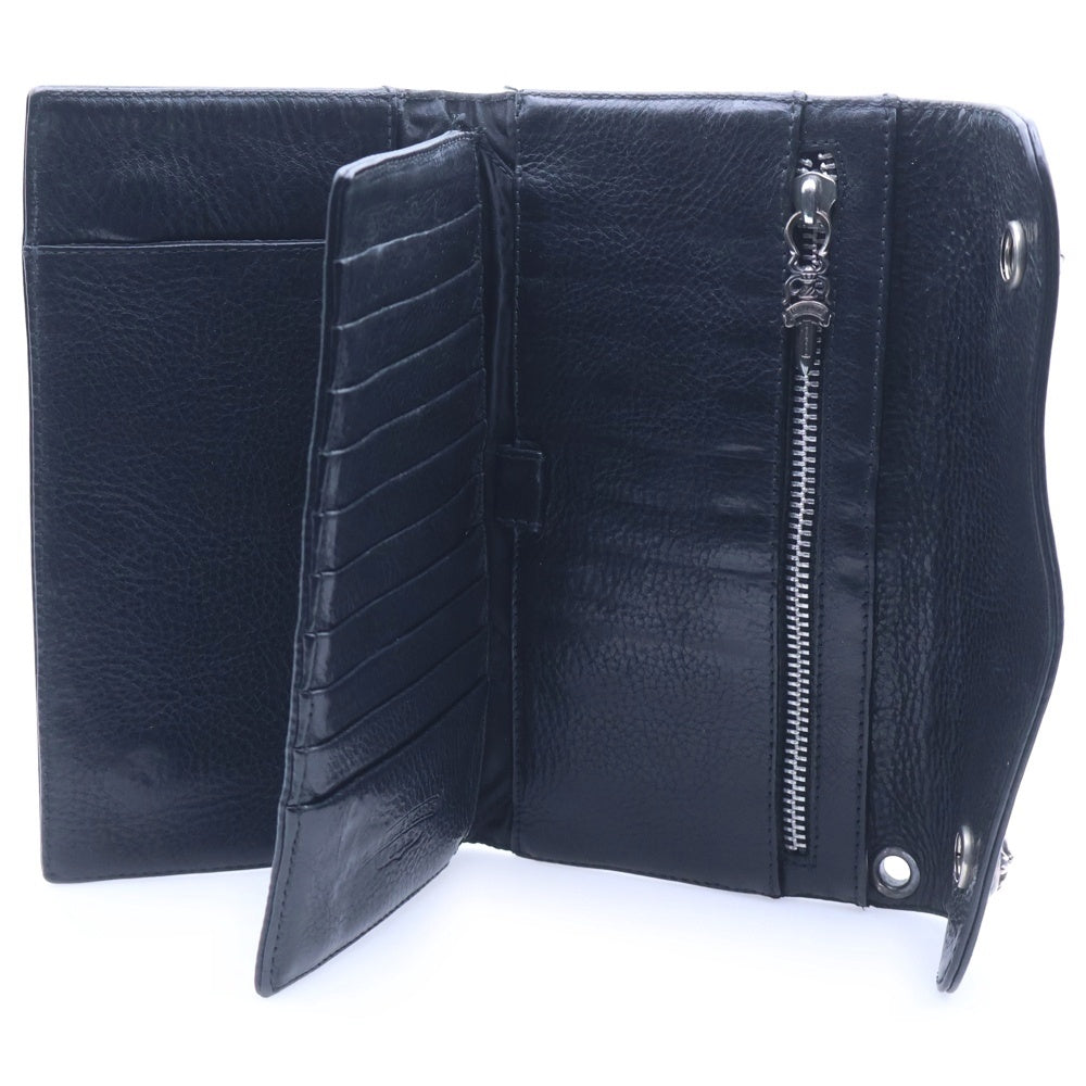 CHROME HEARTS(クロムハーツ) WAVE ウェーブ レザーウォレット 財布 ブラックBCA375