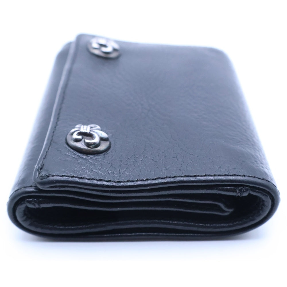 CHROME HEARTS(クロムハーツ) 3FOLD 3フォールド BSフレアボタン レザーウォレット 財布 ブラック BCA364