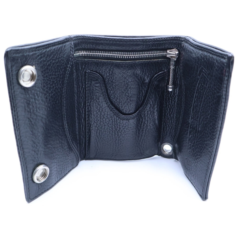CHROME HEARTS(クロムハーツ) 3FOLD 3フォールド BSフレアボタン レザーウォレット 財布 ブラック BCA364