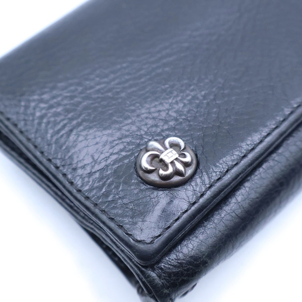 CHROME HEARTS クロムハーツ 3FOLD 3フォールド BSフレアボタン レザーウォレット 財布 ブラック BCA364 CHROME HEARTS(クロムハーツ) 3FOLD 3フォールド BSフレアボタン