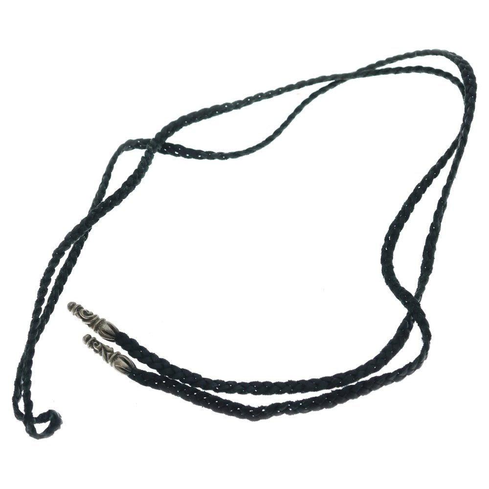 CHROME HEARTS(クロムハーツ) LEATHER BRAID スクロールレザーブレード ネックレス ブラック/シルバー