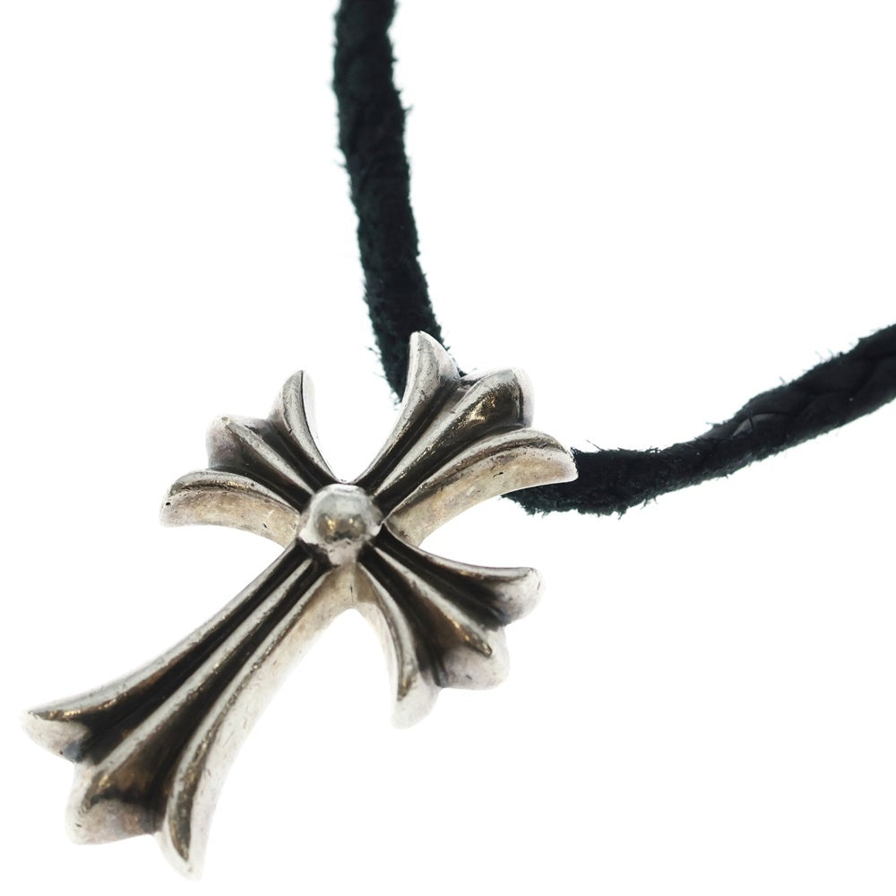 CHROME HEARTS(クロムハーツ) CH CRS SML CL スモールCHクロス レザーブレイド ネックレス シルバー/ブラック BCA217